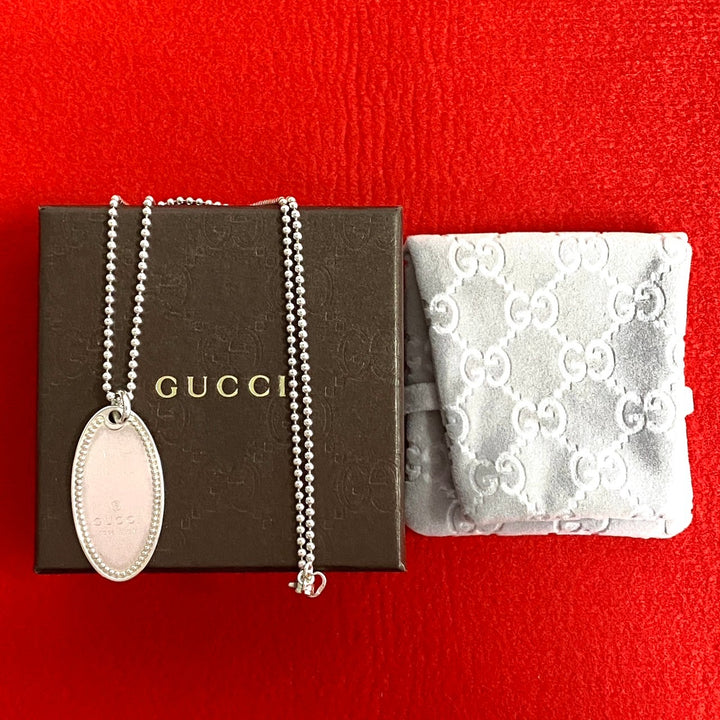 項鍊 gucci 橢圓形吊牌項鍊