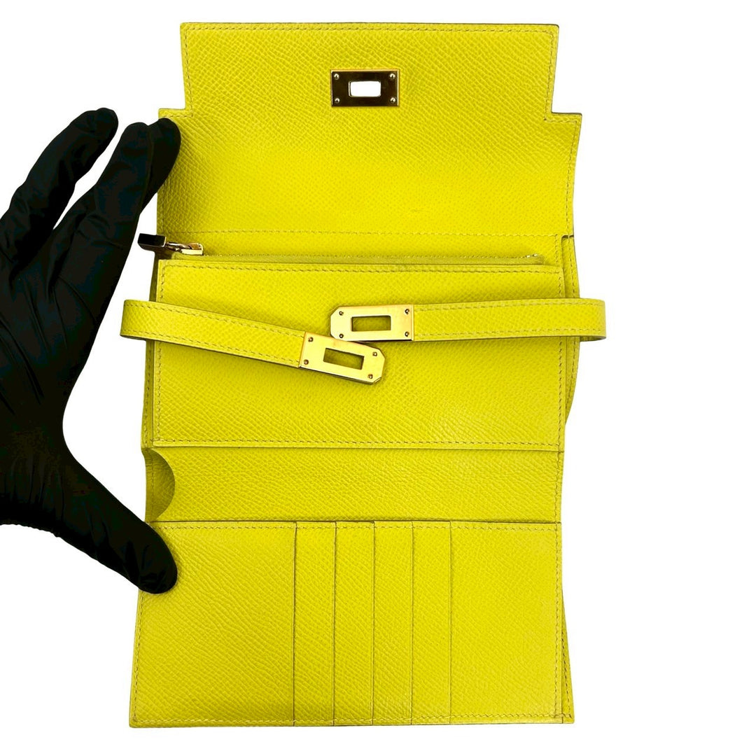 雙折皮夾 Hermes Kelly 皮夾 緊湊型