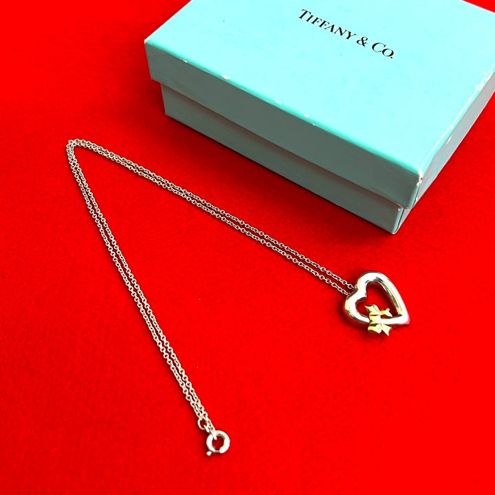 Necklace Tiffany Heart & Ribbon