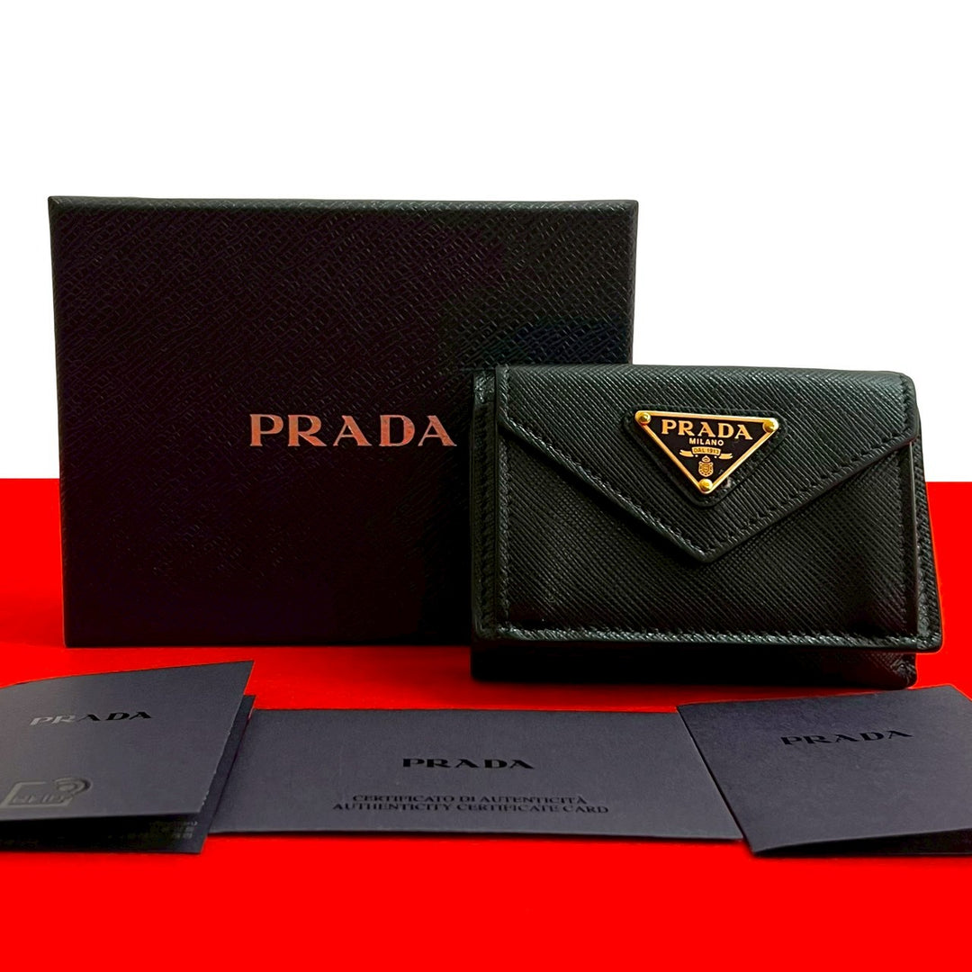 trifold wallet prada