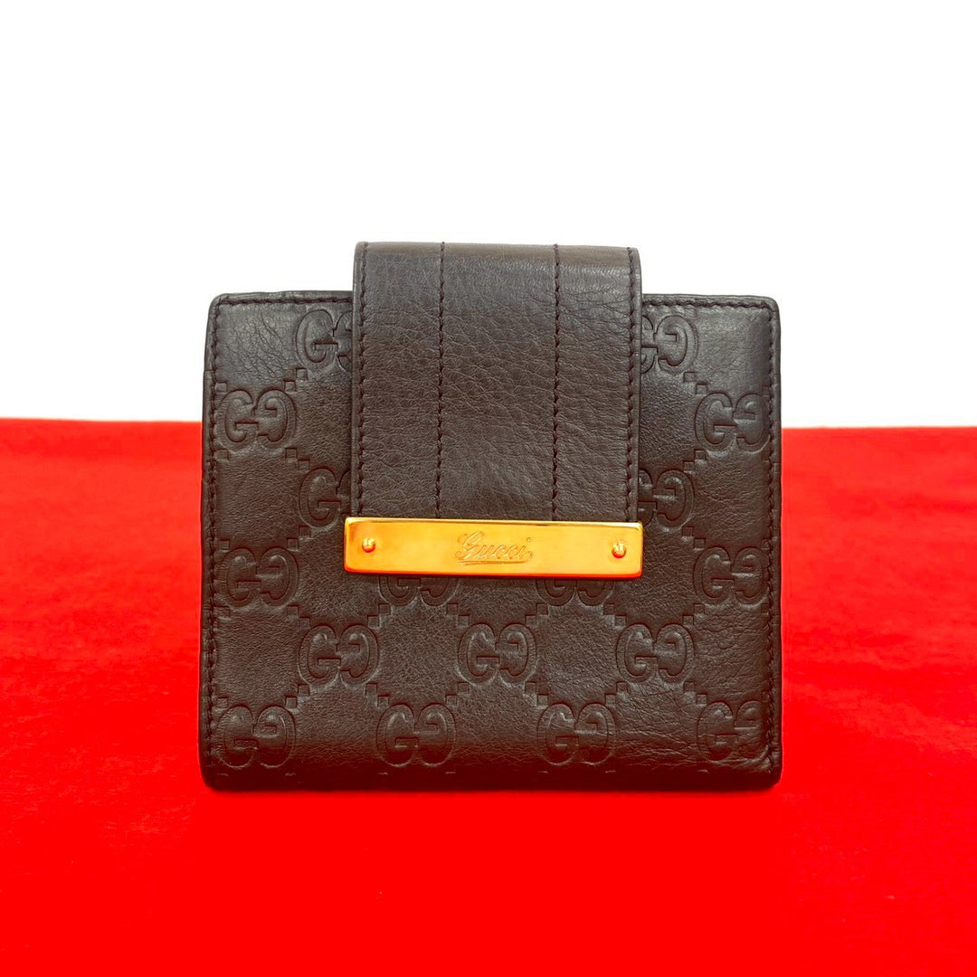 二つ折り財布 グッチ シマ