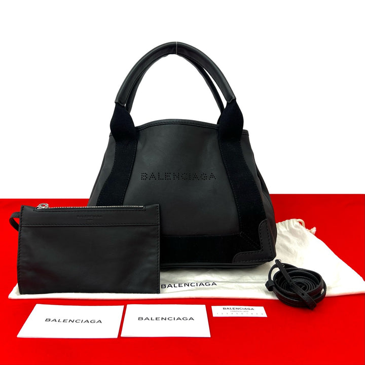 Shoulder bag Balenciaga navy cabas XS