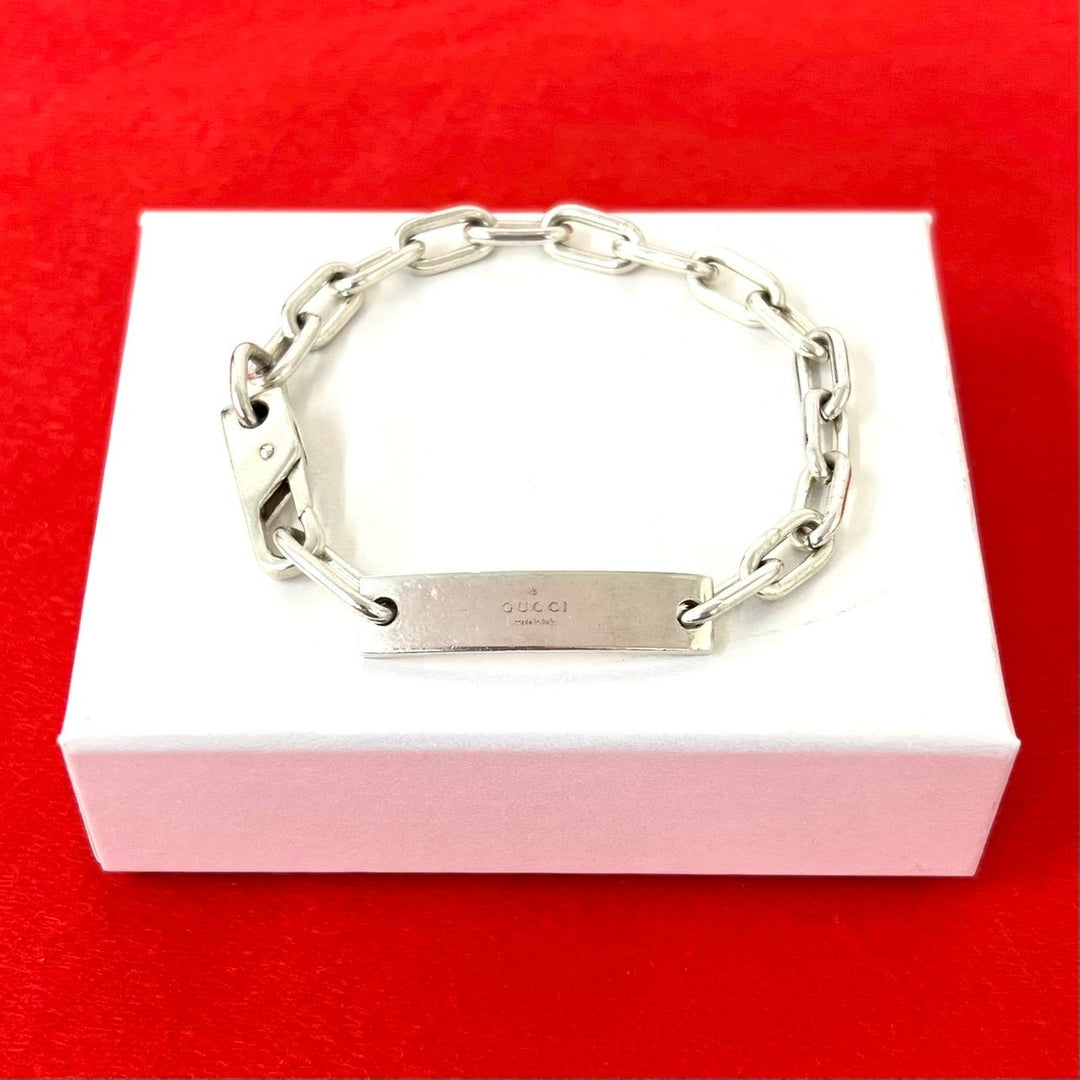 ブレスレット グッチ IDプレート チェーンブレスレット