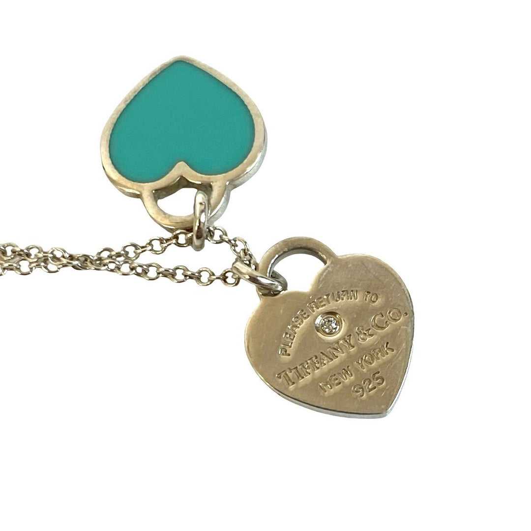 Necklace Tiffany Return Toe Tiffany Blue Double Heart